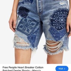 Patchwork Denim Shorts